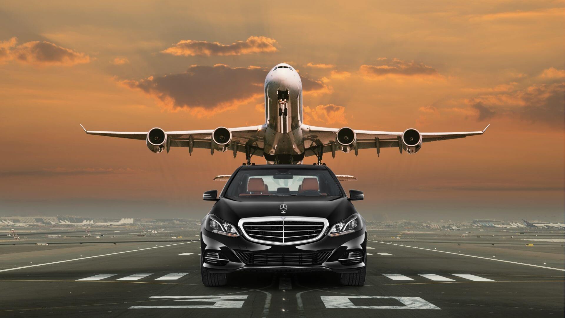 Luxury chauffeur vehicle on a city-to-city journey